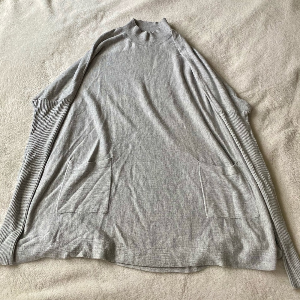 Grey Turtleneck Tunic with Pockets